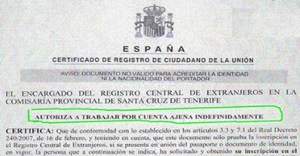 certificado de registro de ciudadano de la union